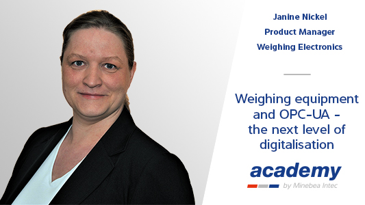 Thumbnail for webinar Weighing equipment and OPC-UA the next level of digitalisation held by Janine Nickel